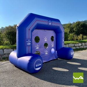 Aufblasbare Torschusswand Torwand Blau Weiss Linz 1