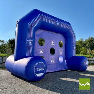 Aufblasbare Torschusswand Torwand Blau Weiss Linz 2