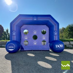 Aufblasbare Torschusswand Torwand Blau Weiss Linz 4