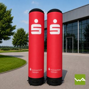 Aufblasbare und Luftdichte PNEU Saeulen - AIRMACHINE Quick Up - Sparkasse