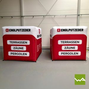 Aufblasbarer Werbewuerfel - Englputzeder