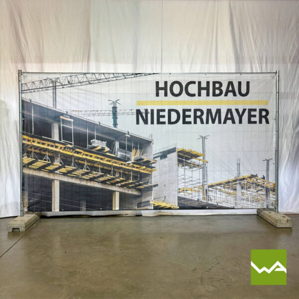Baumesh Baustellenbanner - Tiefbau Niedermayer - Titelbild
