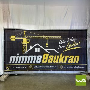 Baunzaunbanner Nimme Baukran