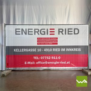 Bauzaunbanner Energie Ried
