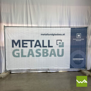 Bauzaunbanner Metall Glasbau