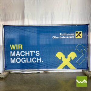 Bauzaunbanner PolyesterMesh Raiffeisen