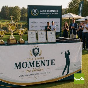 Bierzeltgarnitur Hussen - Biertischhussen Golfturnier Siegerehrung
