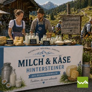 Bierzeltgarnitur Hussen - Biertischhussen Hintersteiner Milch