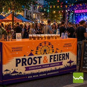 Bierzeltgarnitur Hussen - Biertischhussen Stadtfest Niederkirchen