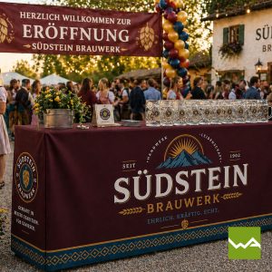 Bierzeltgarnitur Hussen - Biertischhussen Suedstern Eroeffnung Gastgarten