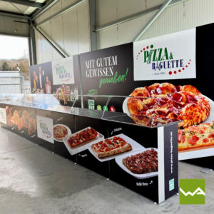 Beleuchtete Werbewand BIGLEDUP & Werbetheke LEDUP - Pizza&Baguette 3