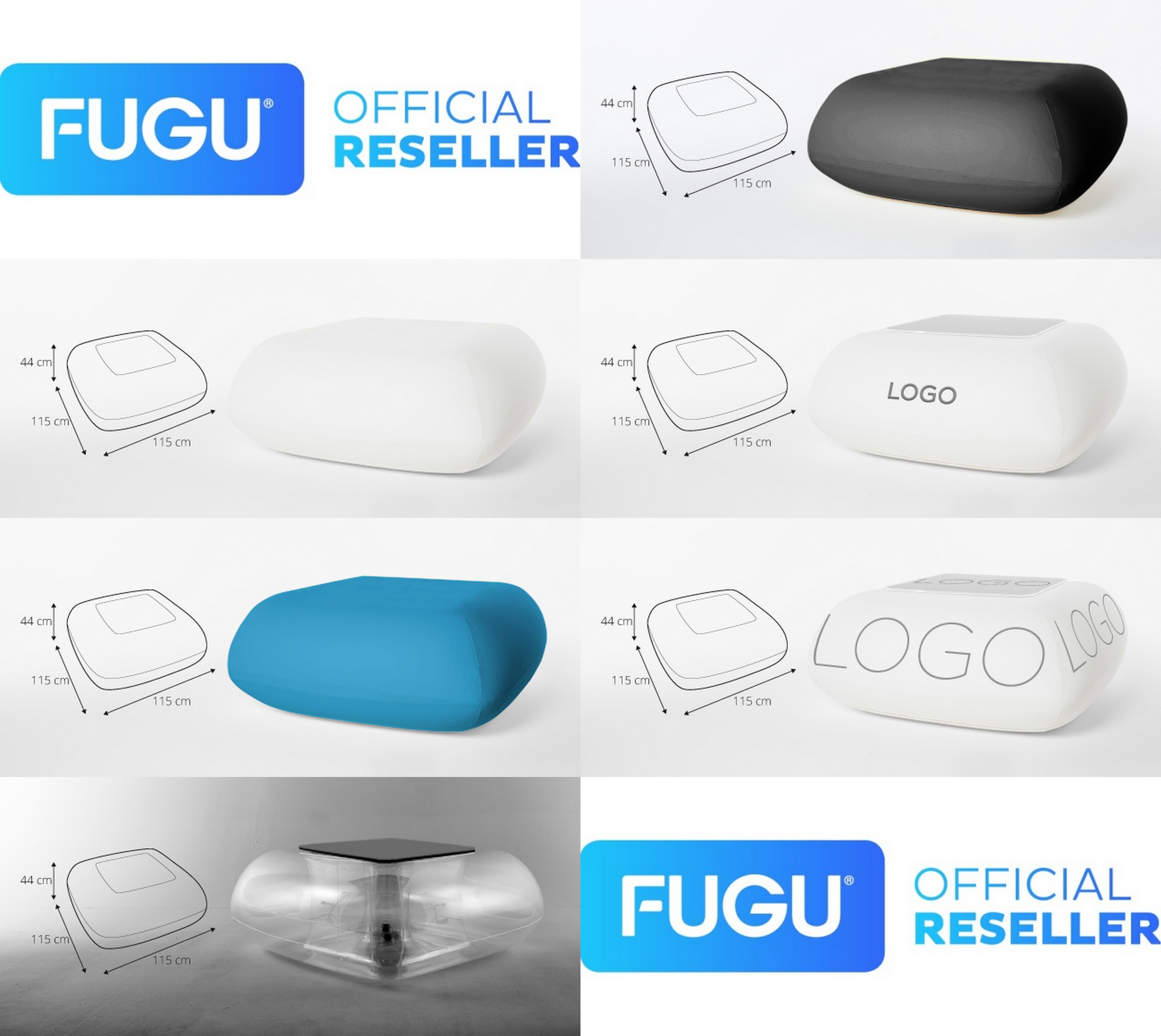 Aufblasbarer Tisch - FUGU Maki Table - Uebersicht - Die Werbearchitekten