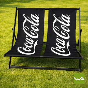 Aluminium Doppelliegestuhl - CocaCola Schwarz