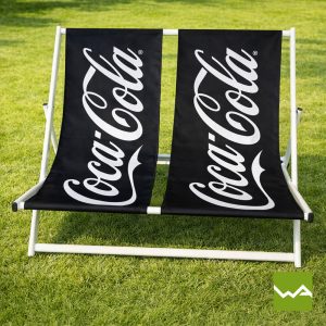 Aluminium Doppelliegestuhl - CocaCola Weiss