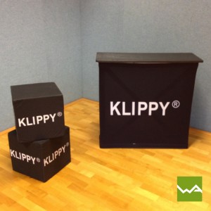 Promotiontheke Pop up Textil – Klippy