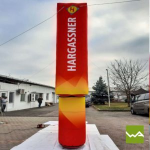 Inflatable Quader für Hargassner 3x3x1 Meter Seitenansicht