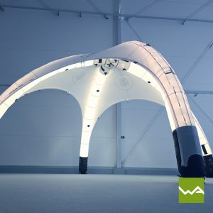 Luftdichtes Messezelt Airmachine - Beleuchtung Stuetzstruktur