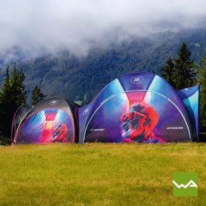 Luftdichtes Messezelt Airmachine PRO Tunnel und Visor