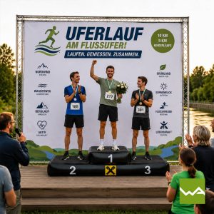 Luftdichtes Aufblasbares PNEU Siegerpodest - Raiffeisenbank