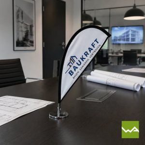 Mini Beachflag im Baukraft Konferenzraum