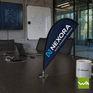 Mini Beachflag im Nexora Konferenzraum
