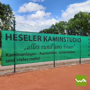 Tennis Werbebanner Heseler Kaminstudio