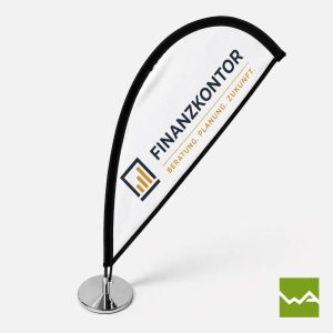 Tisch Beachflag / Tischfahne - Finanzkontor