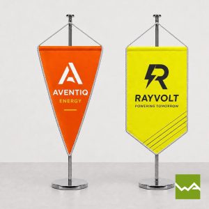 Tischwimpel Tischfahnen Aventiq Rayvolt