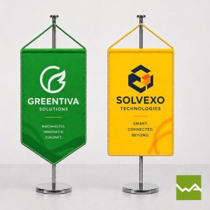 Tischwimpel Tischfahnen Greentiva Solvexo