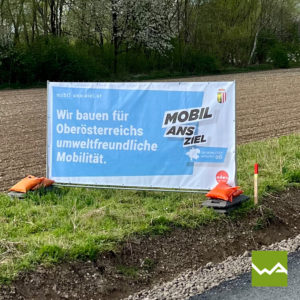 Werbebanner Mesh - Bauzaunblende Mobil-ans-ziel.at