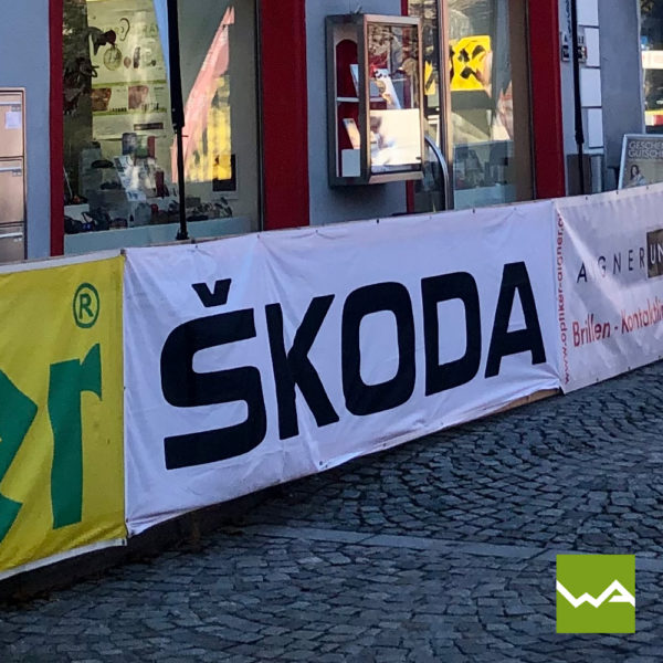 Werbebanner Textil Skoda