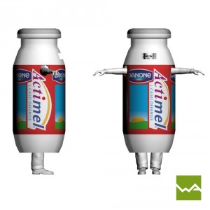 Aufblasbarer Walker / Aufblasbares Kostüm - Actimel