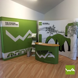 Messestand Pop up Textil – die Werbearchitekten