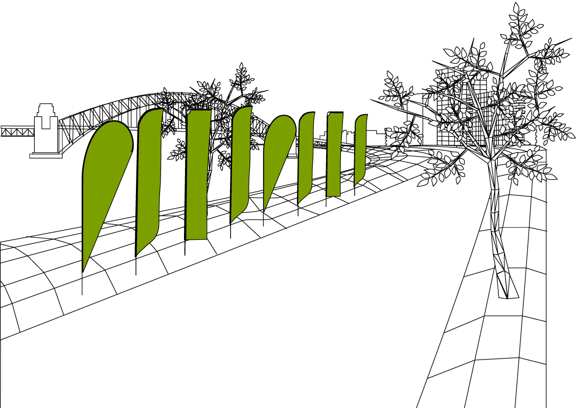 dieWerbearchitekten - Illustration Beachflag & Werbefahnen