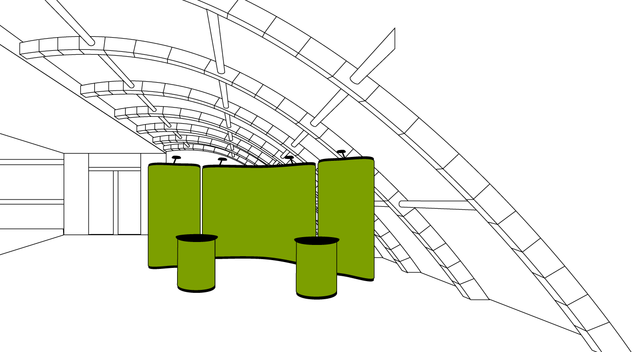 dieWerbearchitekten - Illustration Messewand & Messetheke